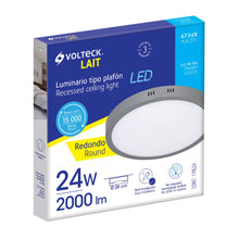 Cargar imagen en el visor de la galería, Plafón redondo, moderno, 24 W, 6500K, LED, gris