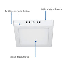 Cargar imagen en el visor de la galería, Plafón cuadrado, moderno, 12 W, 6500 K, LED, blanco