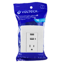 Cargar imagen en el visor de la galería, Contacto aterrizado + 2 puertos USB, blanco, línea Italiana