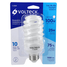 Cargar imagen en el visor de la galería, Lámpara 25 W, espiral mini, luz día, T2, en blister, Volteck