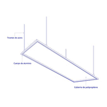 Cargar imagen en el visor de la galería, Panel colgante, 60 x 120 cm, 65 W, 6500 K, LED