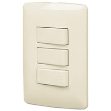 Cargar imagen en el visor de la galería, Placa armada 2 interruptores 1escalera,marfil,línea Italiana