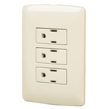 Cargar imagen en el visor de la galería, Placa armada 3 contactos aterrizados, marfil, línea Italiana