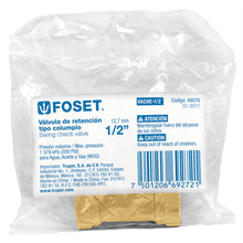 Cargar imagen en el visor de la galería, Válvula check de latón de 1/2'