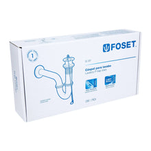 Cargar imagen en el visor de la galería, Céspol p/lavabo latón c/contra, tapón y cadena, cromo,1-1/4'