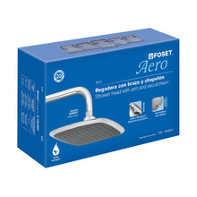 Cargar imagen en el visor de la galería, Regadera cuadrada, plástica, 8', con brazo, Aero