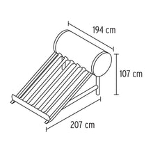 Cargar imagen en el visor de la galería, Calentador Solar Heat Pipe, 200L, 18 tubos, 5 personas