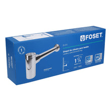 Cargar imagen en el visor de la galería, Céspol de bote p/lavabo minimalista s/contra, cromo, 1-1/4'