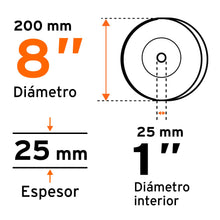 Cargar imagen en el visor de la galería, Piedra para esmeril 8 X 1' óxido de aluminio, grano 60