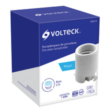 Cargar imagen en el visor de la galería, Portalámpara de porcelana, base tipo Mogul (E39), Volteck