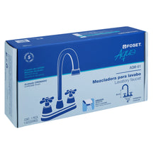 Cargar imagen en el visor de la galería, Mezcladora lavabo,tipo bar,manerales cruceta,acero inox,Aqua