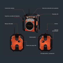Cargar imagen en el visor de la galería, Radio digital, AM/FM, pantalla LCD, resistente al agua