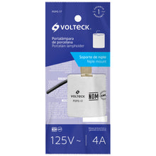 Cargar imagen en el visor de la galería, Portalámpara de porcelana, soporte tipo niple, Volteck