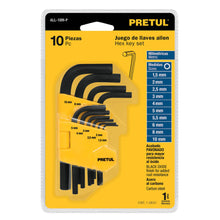 Cargar imagen en el visor de la galería, Juego de 10 llaves Allen milimétricas c/organizador, Pretul