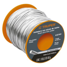 Cargar imagen en el visor de la galería, Soldadura con núcleo resina 60/40, para electrónica, 450 g