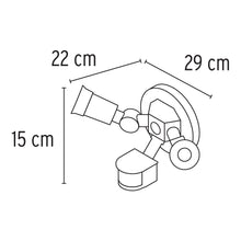 Cargar imagen en el visor de la galería, Arbotante blanco con sensor de movimiento, 2XE26, Max. 300 W
