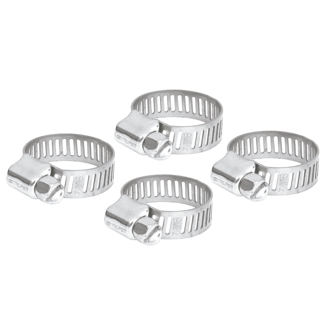 Abrazadera mini-6 de acero inoxidable, blister con 4 pzas