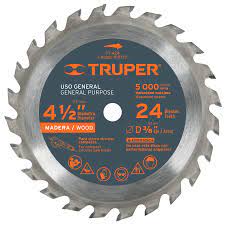 Disco sierra p/madera 4-1/2', 24 dientes, centro 3/8'