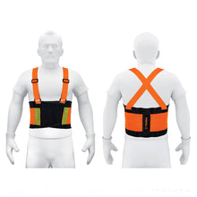 Cargar imagen en el visor de la galería, Faja lumbar de alta visibilidad c/ reflejantes, naranja, CH
