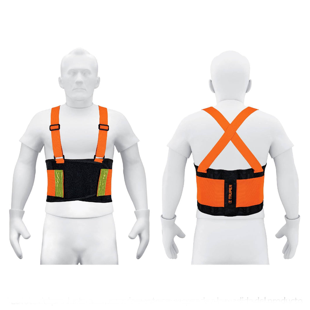 Faja lumbar de alta visibilidad c/ reflejantes, naranja, CH
