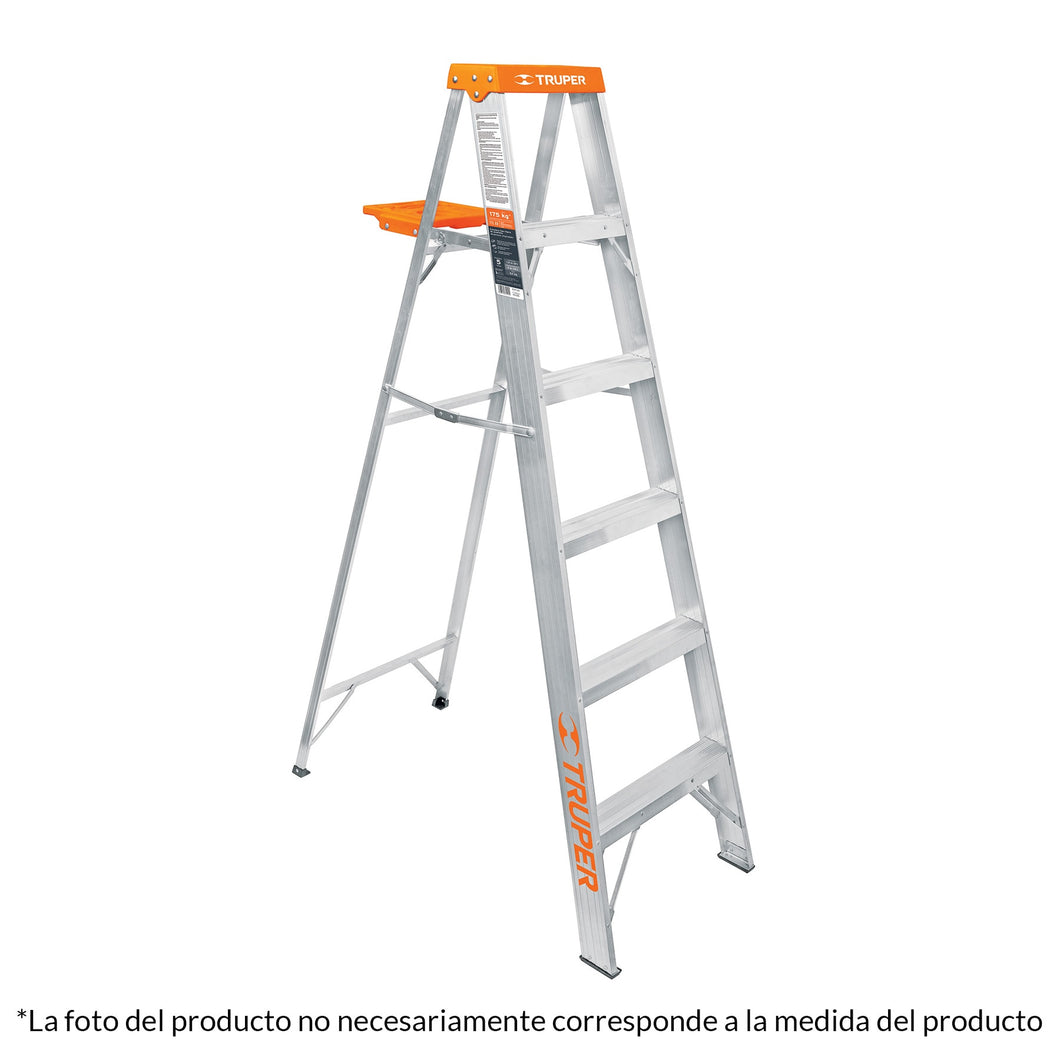Escalera de tijera, tipo ll, 8 escalones y bandeja