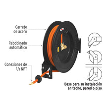 Cargar imagen en el visor de la galería, Carrete retráctil con manguera, 15 mts
