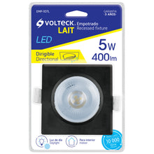 Cargar imagen en el visor de la galería, Empotrado, cuadrado, 5 W, 6500k, LED, negro
