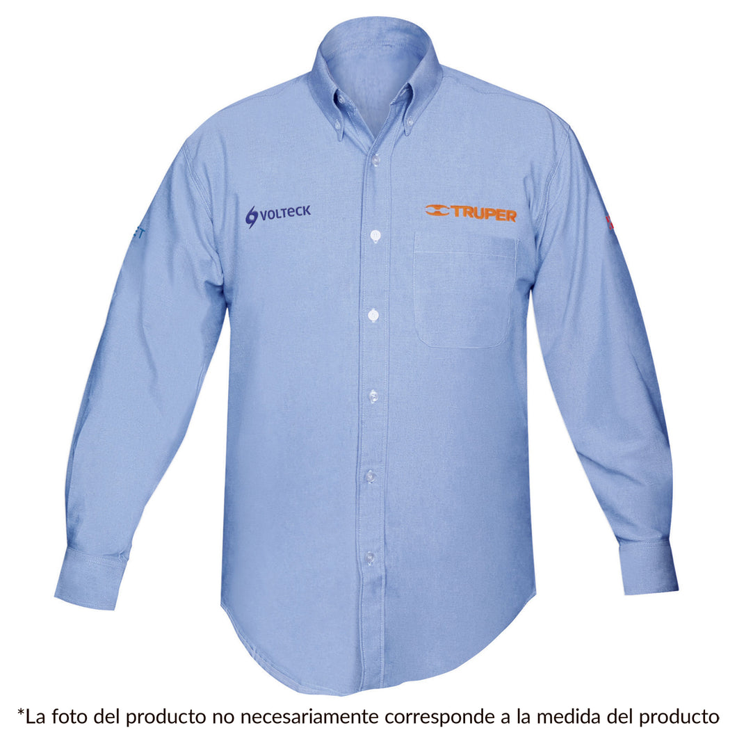Camisa azul para caballero, manga larga, talla XX-G