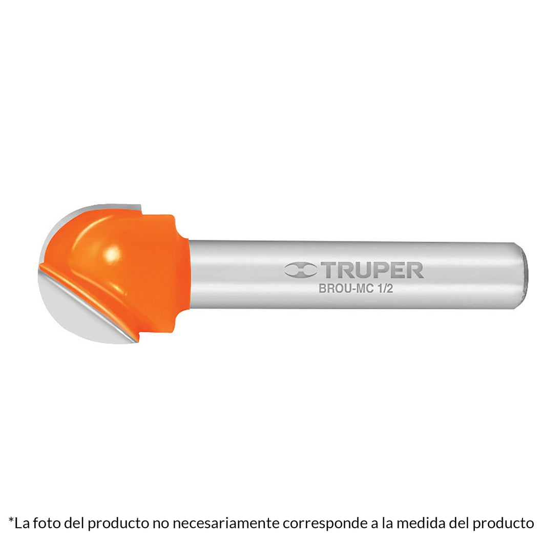 Broca para router, media caña, 1/4'