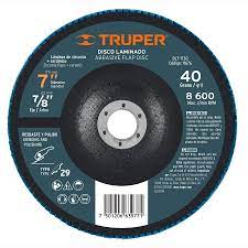 Disco laminado, 7', grano 40, centro 7/8'