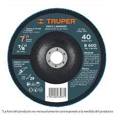 Disco laminado, 7', grano 80, centro 7/8'