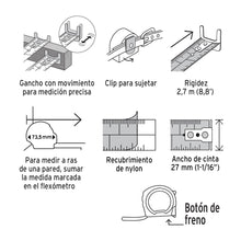 Cargar imagen en el visor de la galería, Flexómetro Cinta Negra, 5.5 m, cinta 27 mm
