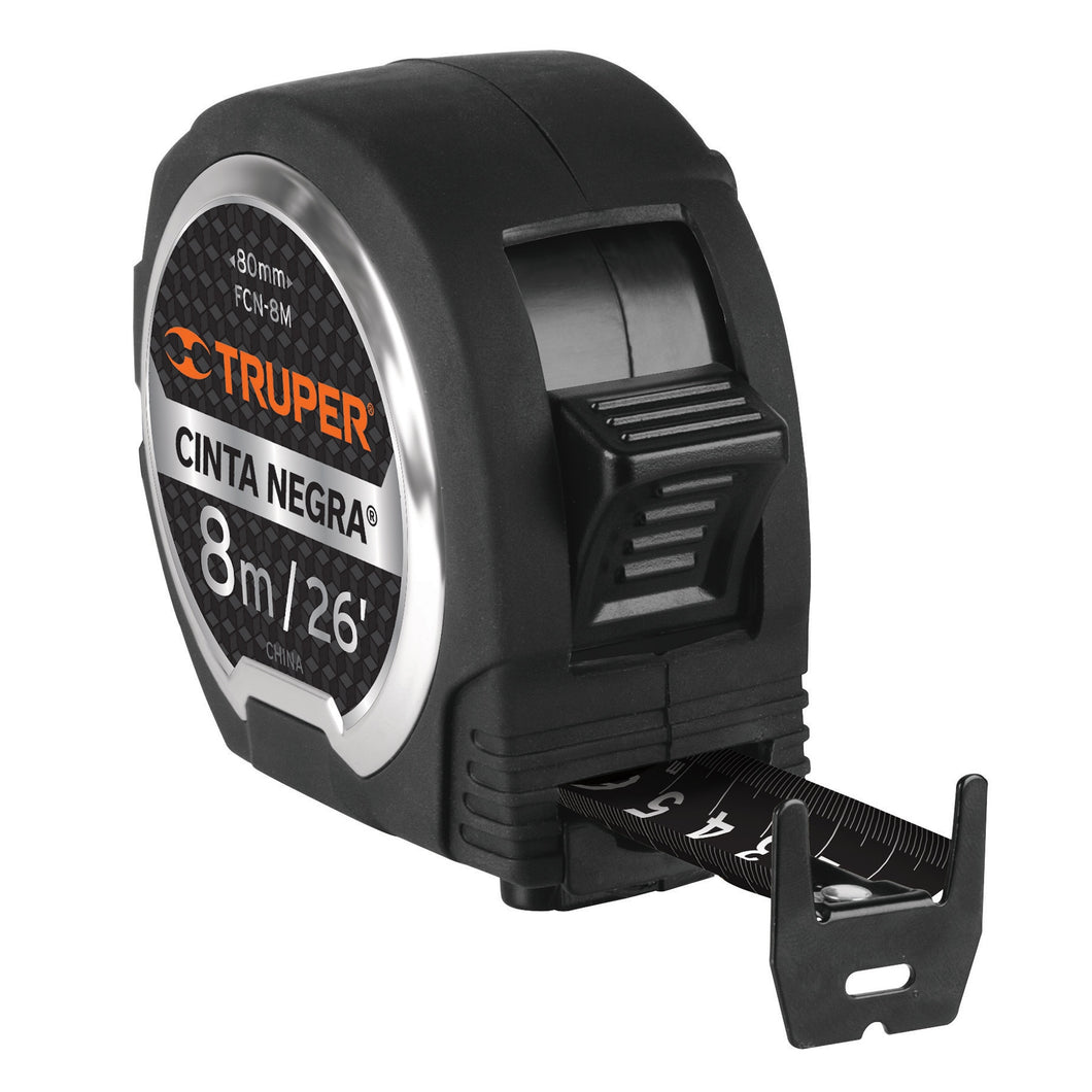 Flexómetro Cinta Negra, 8 m, cinta 27 mm