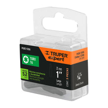Cargar imagen en el visor de la galería, Puntas para desarmador Torx T6, 1&#39;, 5 piezas

