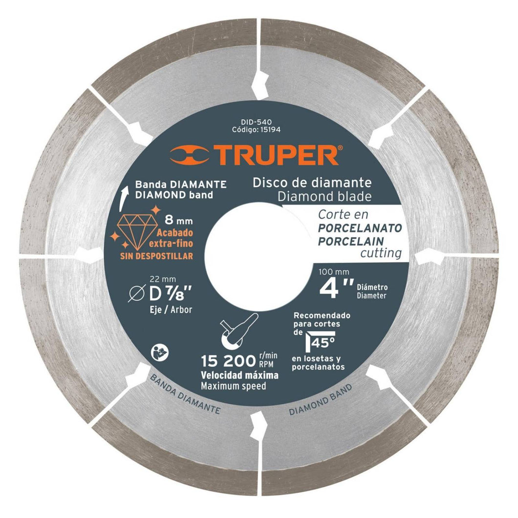 Disco de diamante, 4' corte porcelanato