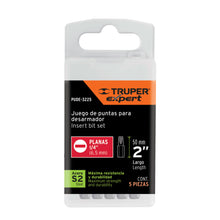 Cargar imagen en el visor de la galería, Puntas para desarmador planas, P25, largo 2&#39;, 5 piezas
