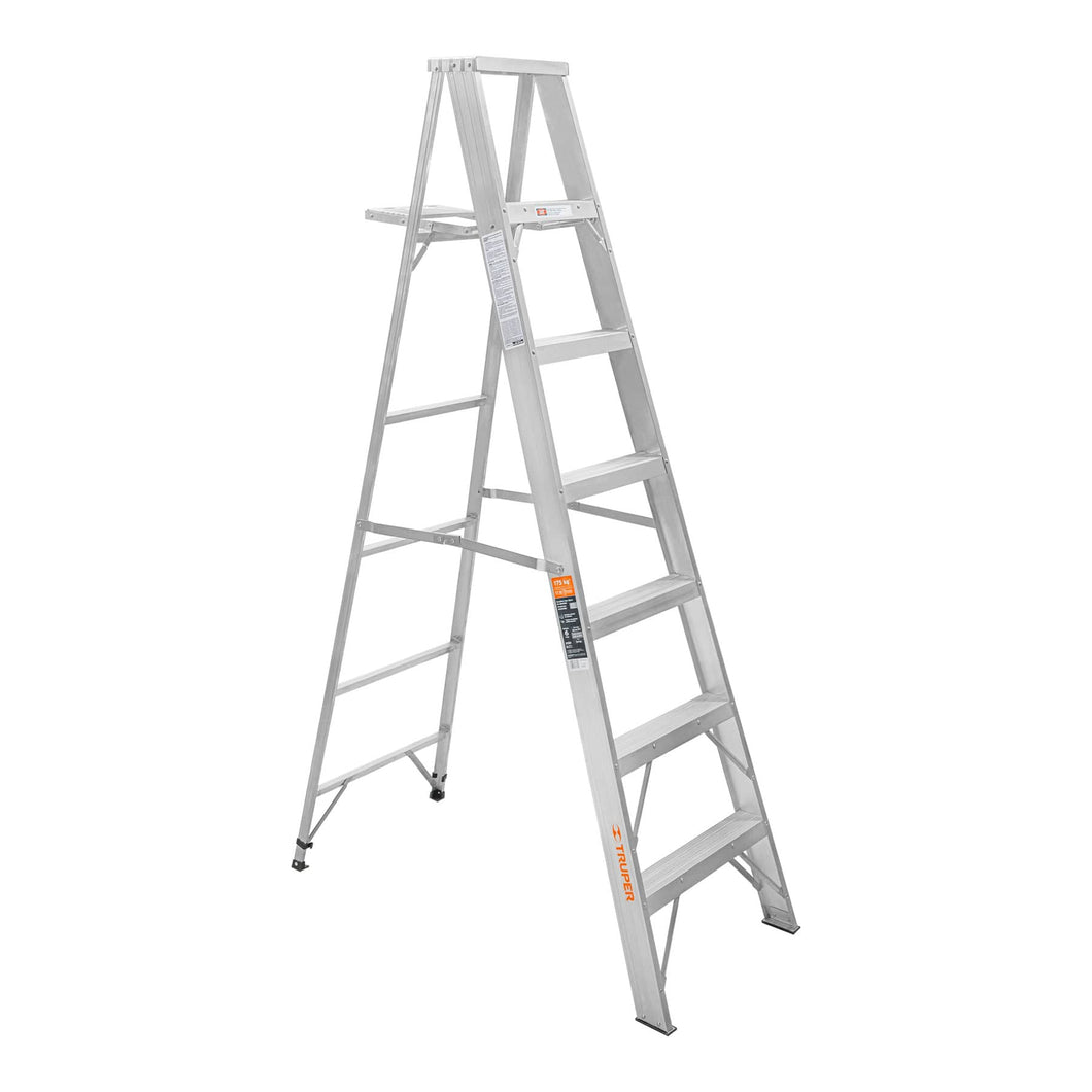 Escalera de tijera, aluminio, tipo ll, 6 escalones