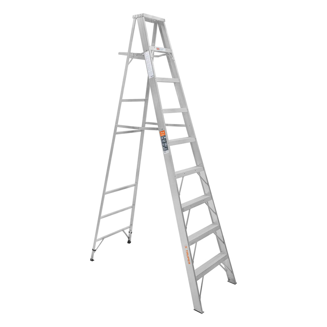 Escalera de tijera, aluminio, tipo ll, 8 escalones