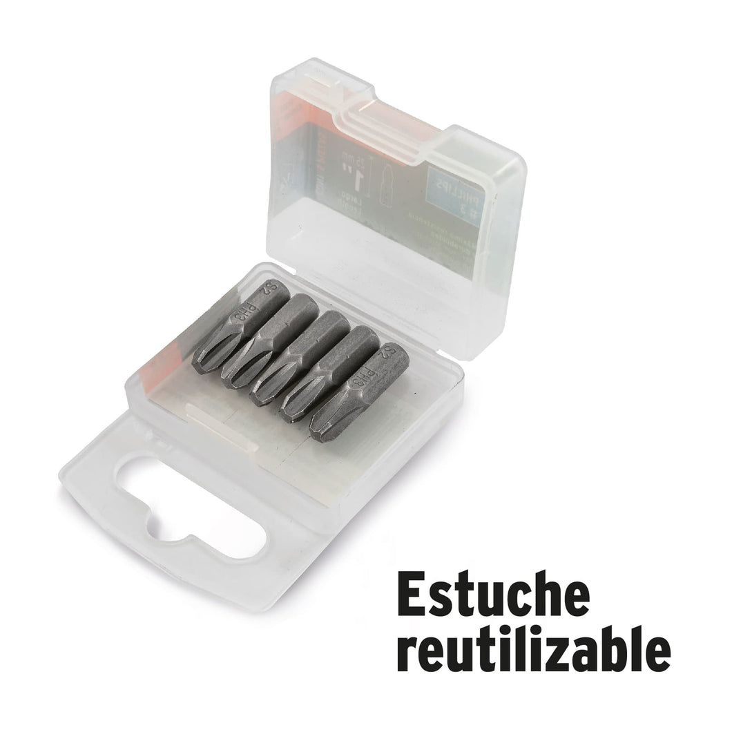 Puntas para desarmador hexagonales 4 mm, 1', 5 piezas