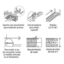Cargar imagen en el visor de la galería, Flexómetro industrial, 8 m, cinta 25 mm
