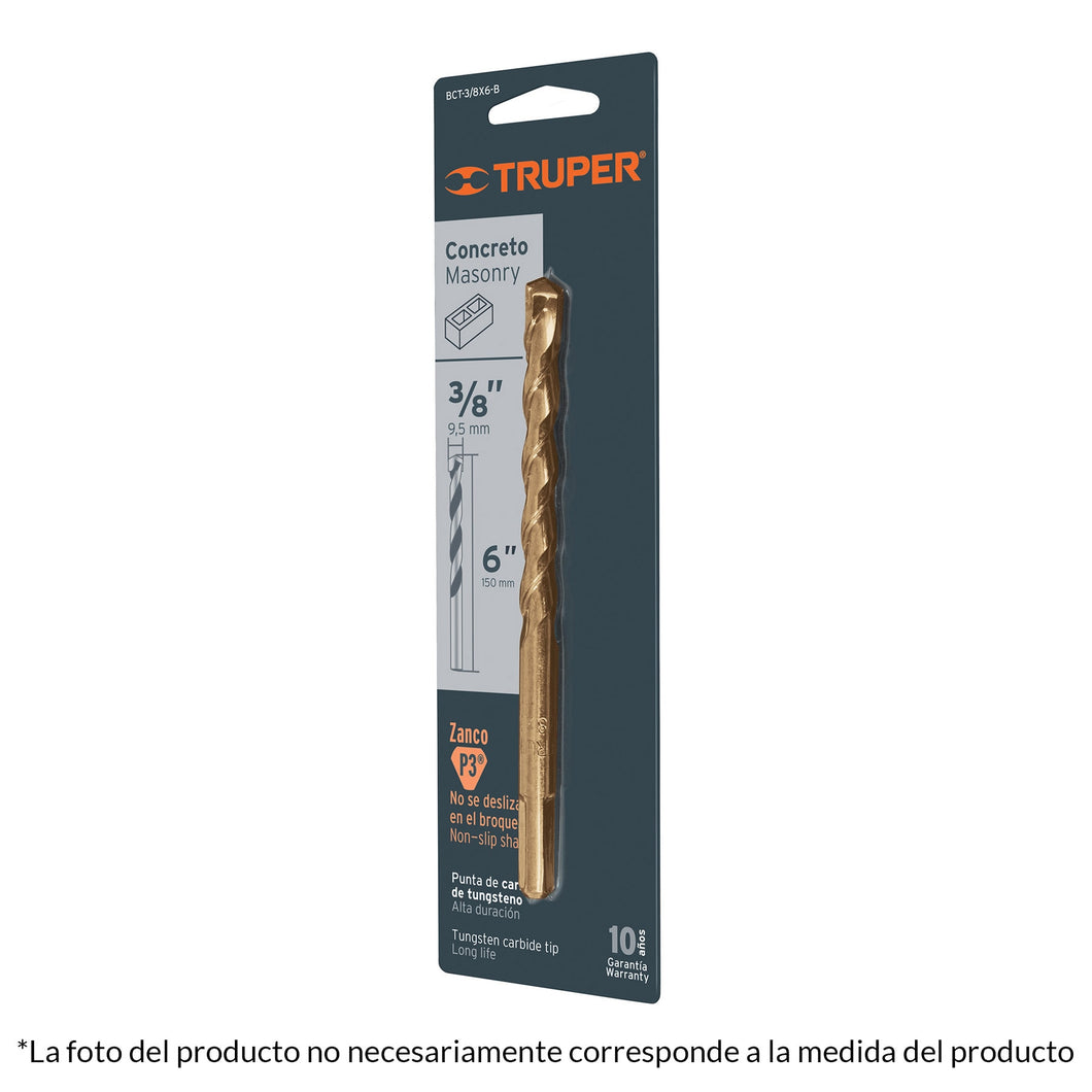 Broca para concreto, 5/16 x 6' en blister