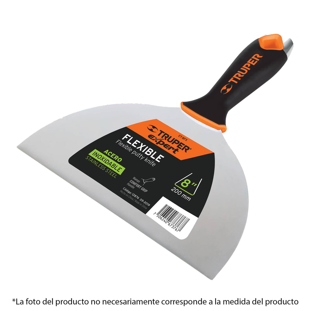 Espátula flexible 10', acero inoxidable, mango comfort grip