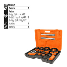 Cargar imagen en el visor de la galería, Juego de tarrajas para tubo, 9 piezas
