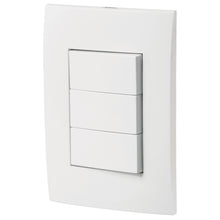 Cargar imagen en el visor de la galería, Placa armada 3 interruptores sencillos, línea Oslo, blanco

