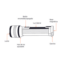 Cargar imagen en el visor de la galería, Linterna recargable con luz emergencia, 480lm, Truper Expert
