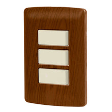Cargar imagen en el visor de la galería, Placa armada 3 interruptores sencillos,madera,línea Italiana
