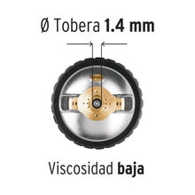 Cargar imagen en el visor de la galería, Pistola p/pintar gravedad HVLP,vaso plástico, 1.4 mm, Expert

