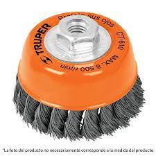 Carda copa, alambre trenzado fino, 4', milimétrica p/esmeril