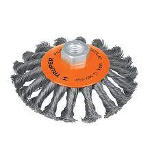 Carda trenzada tipo cónico 4' para esmeriladora, milimétrica