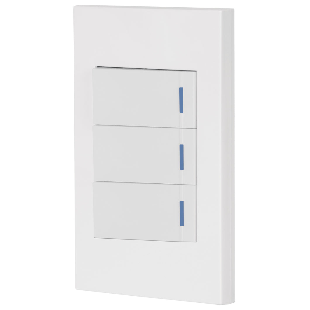 Placa armada 3 interruptores, 1 módulo, Española, blanco